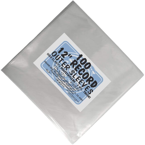 (100) 12 Inch Vinyl LP Record Outer Sleeves - High Clarity, Archival Quality Polyethylene - Industry Standard - Standard 3mil Thick - 12-3/4" x 12-1/2"