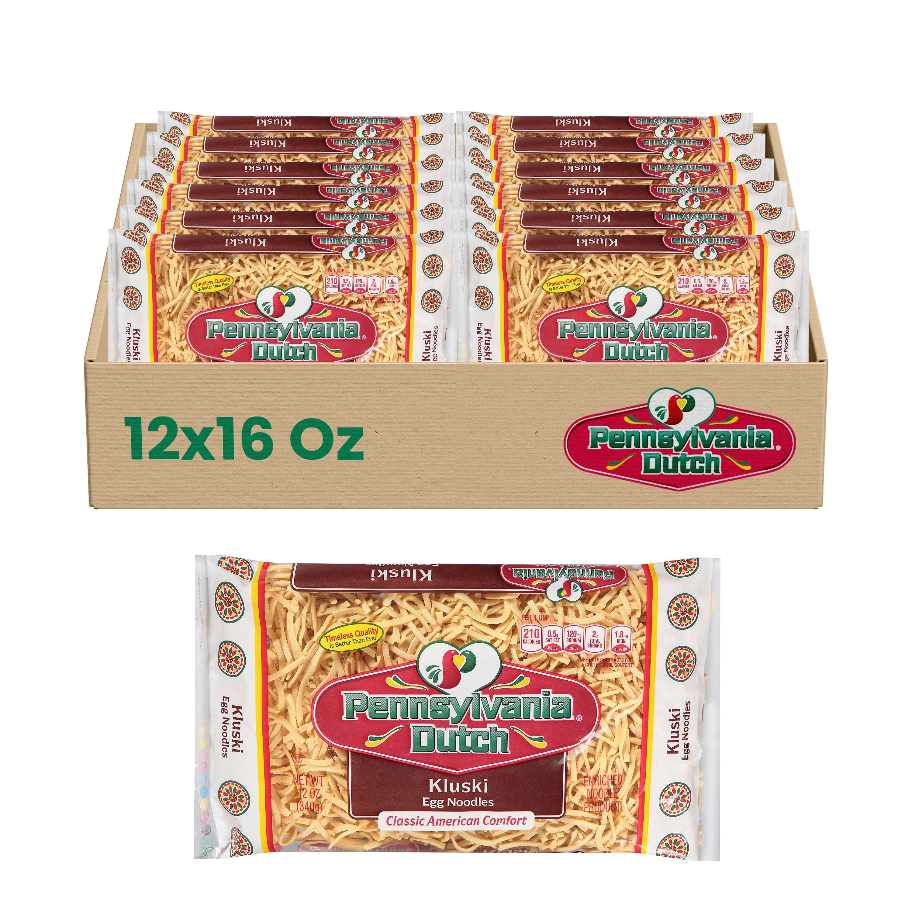 PENNSYLVANIA DUTCH Kluski Noodles, Hearty Texture for Soups & Casseroles, 12-Pack, 10.5 lbs
