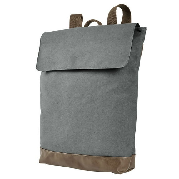 Authentic Pigment Canvas Rucksack - SMOKE/ BROWN - OS