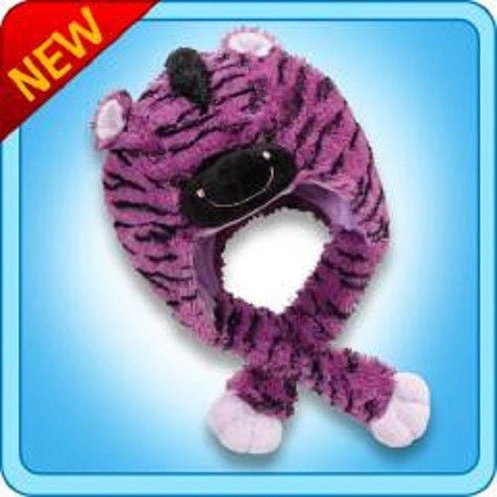 Authentic Pillow Pets Zany Zebra Purple/Black Hat Plush Toy Gift