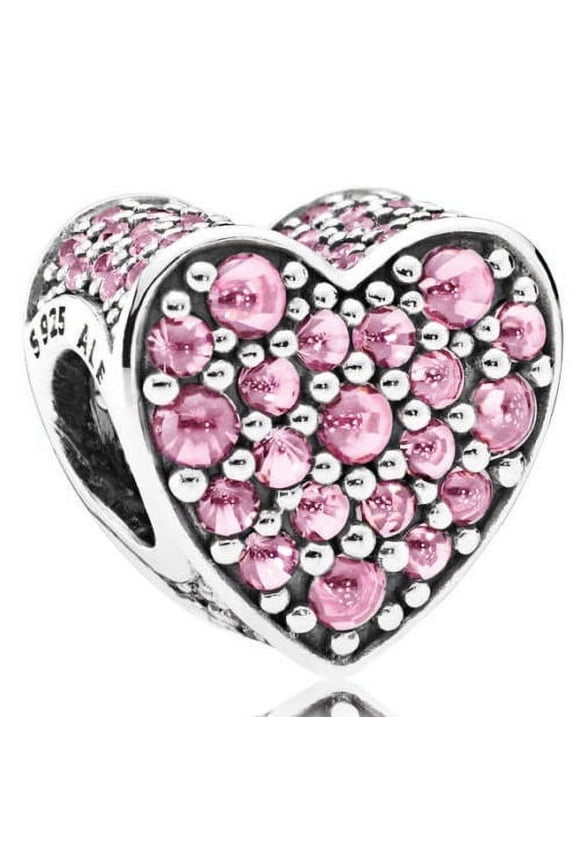 Authentic Pink Dazzling Heart Charm, Pink CZ 792069PCZ