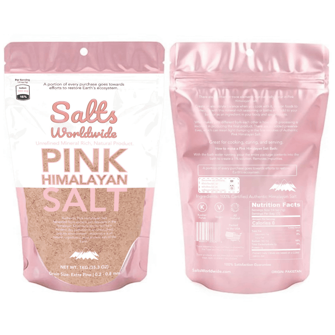 Authentic Pink Himalayan Salt Imported From Pakistan | 1KG The Big Bag | Fine Grain Premium Kosher Salt | Healthy Alternative To Table Salt | Ancient Sea Salt | Himalayan Salt