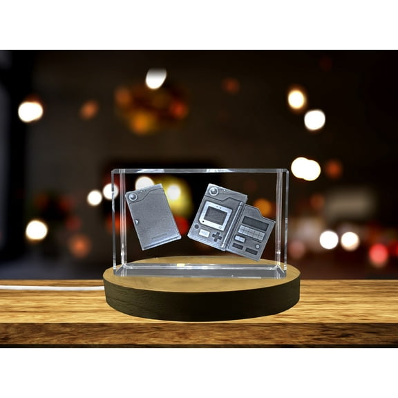 Authentic Pokedex Designed 3D Engraved Crystal Pokemon Gift