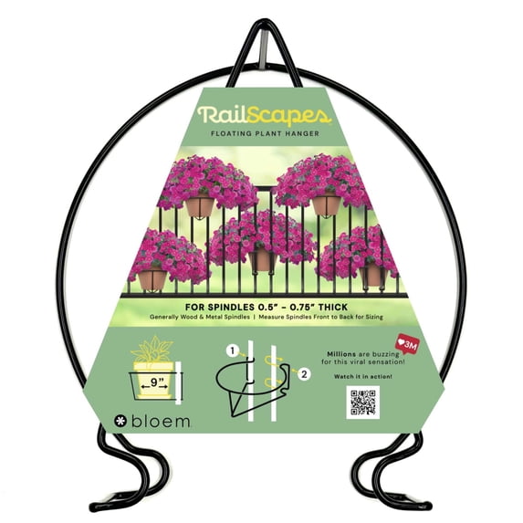 RailScapes Floating Railing Plant Clip for 1/2" - 3/4” Narrow Spindles, 3-Pack