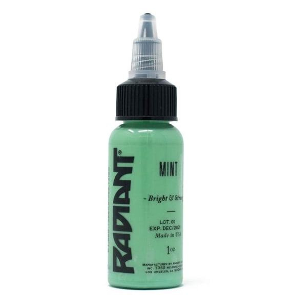 Radiant Colors Tattoo Ink - Tattooing Inks Fluid Vegan Pigments 1/2 oz Half Ounce - Mint