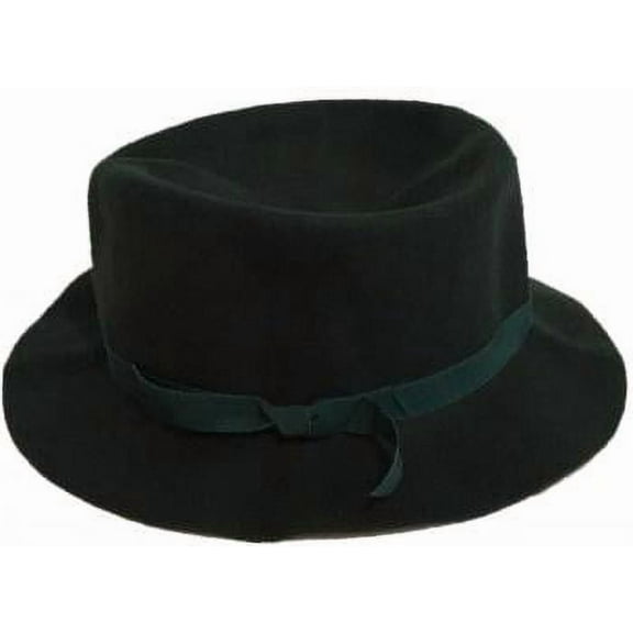 Authentic Rolled Wool Maine Crusher Hat (Medium (7 1/8), Hunter Green)