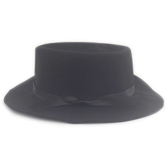 Authentic Rolled Wool Maine Crusher Hat (Midnight Black, Large / 7 3/8)