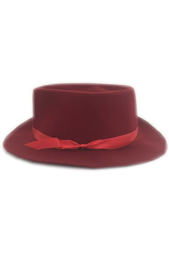 Authentic Rolled Wool Maine Crusher Hat (Traditional Red, Large / 7 3/8)