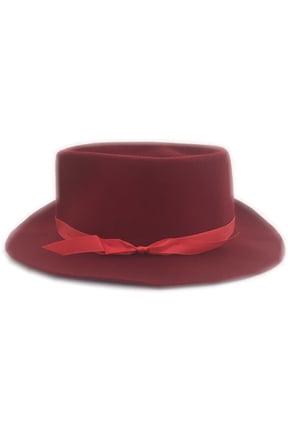 Authentic Rolled Wool Maine Crusher Hat (Traditional Red, X-Large / 7 5/8)