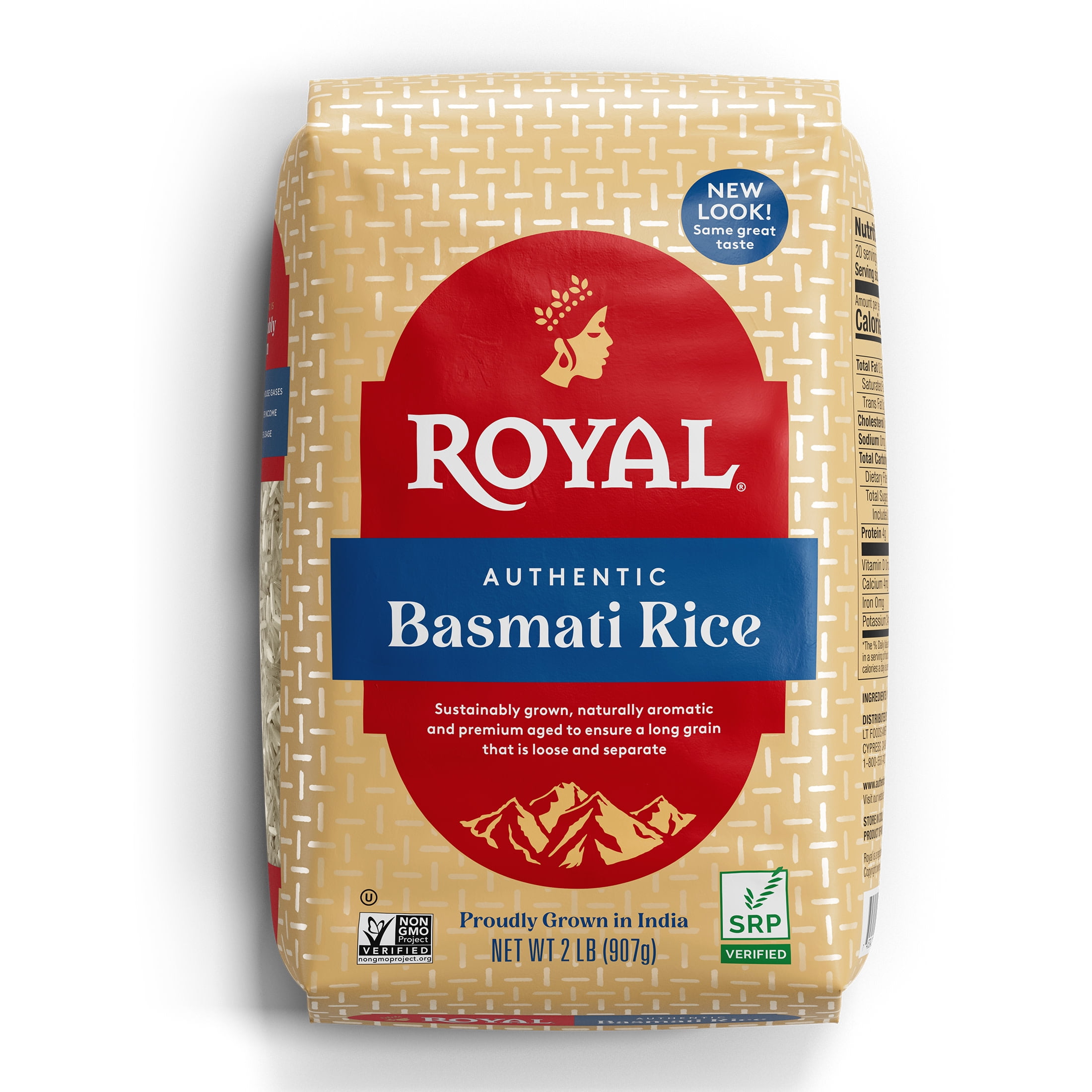Authentic Royal Naturally Aged Indian White Basmati Rice, Long-Grain, Gluten-Free - 2 lbs