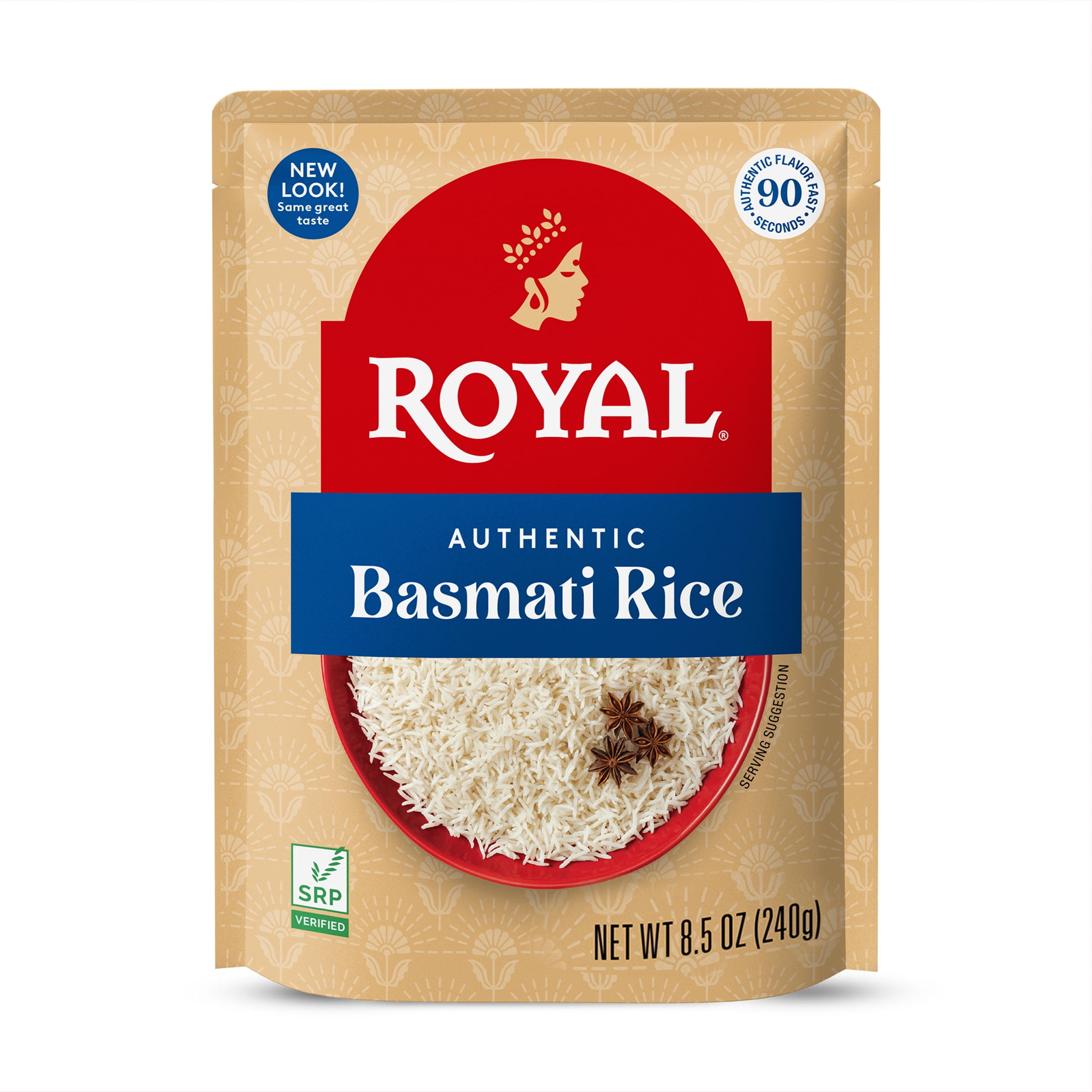 Authentic Royal Ready to Heat Long Grain White Basmati Rice 8.5 oz