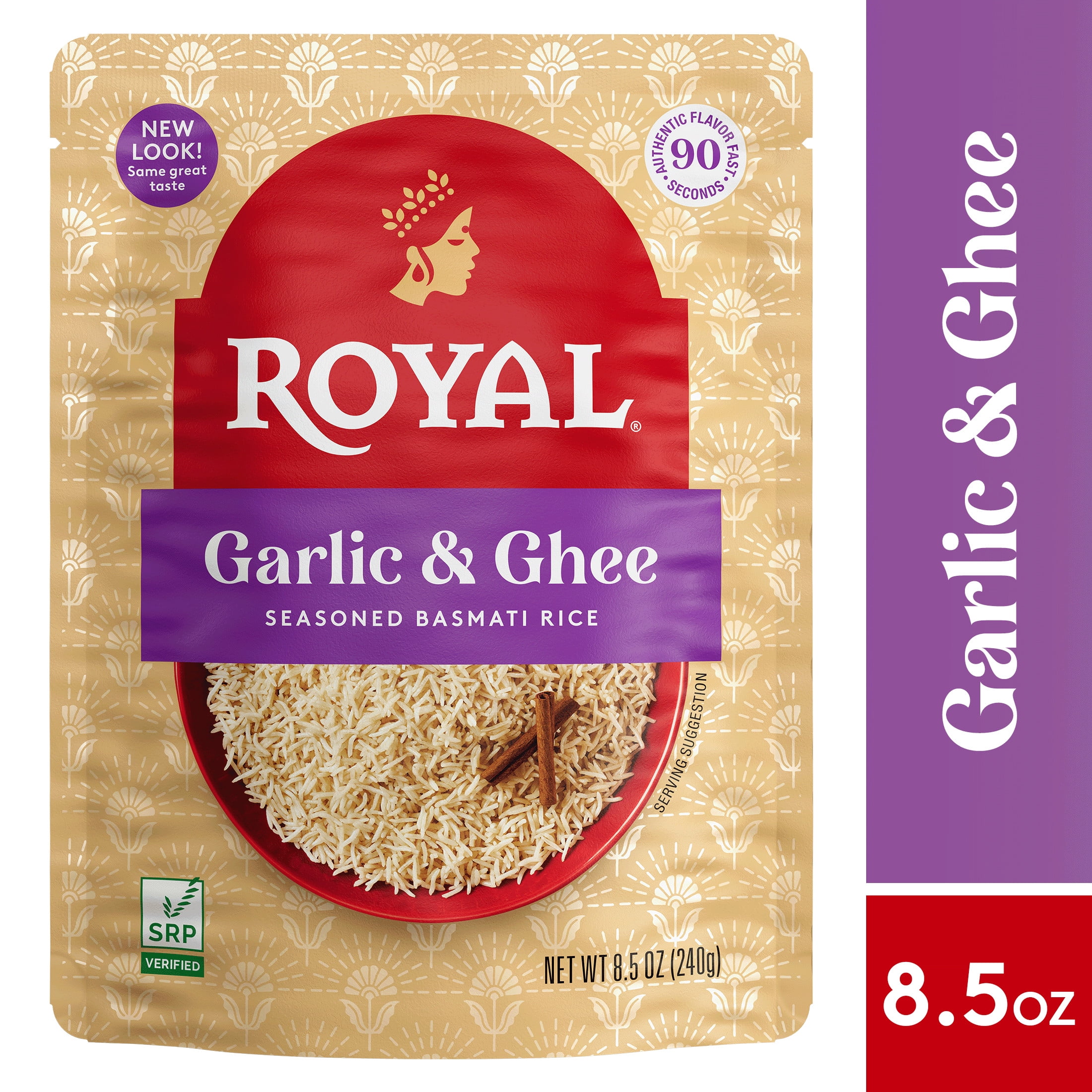 Authentic Royal Ready to Heat Garlic & Ghee Rice 8.5 Oz