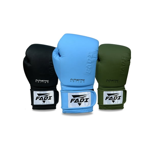 Authentic Series A1 Pro Boxing Gloves by Fadi Sports - Genuine Matte Cowhide Leather - Black 12 oz
