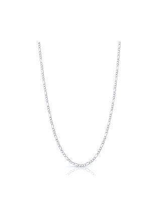 Authentic Solid Sterling Silver Figaro Link Diamond-Cut Pave .925 ITProLux  Necklace Chains 3MM - 10.5MM, 16 - 30, Silver Chain for Men & Women, Made