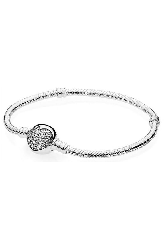 Authentic Sparkling Heart Bracelet, Clear CZ 590743CZ-23, 9.1 in