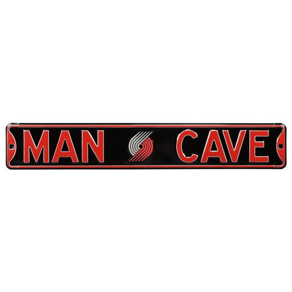 Black Portland Trail Blazers 6" x 36" Man Cave Steel Street Sign