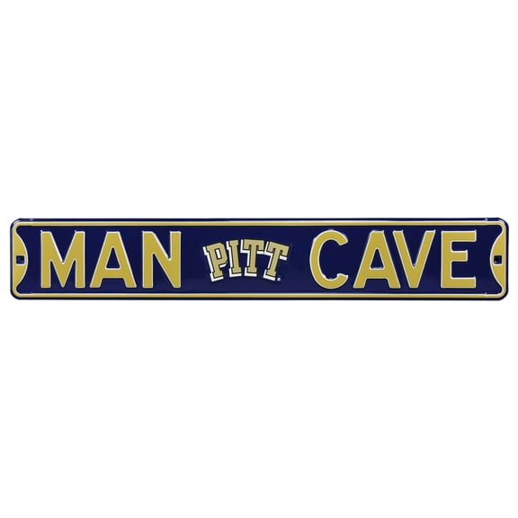 Navy Pitt Panthers 6" x 36" Man Cave Steel Street Sign