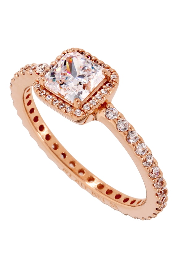 Authentic Timeless Elegance Ring, Rose, Clear CZ 180947CZ-56, 7.5 US