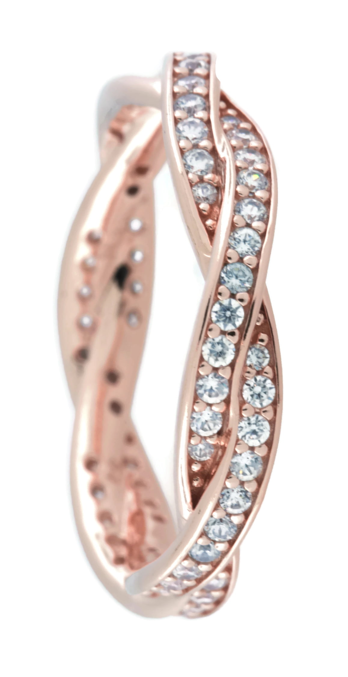 Authentic Twist of Fate Ring Rose Clear CZ 180892CZ 56 7.5 US