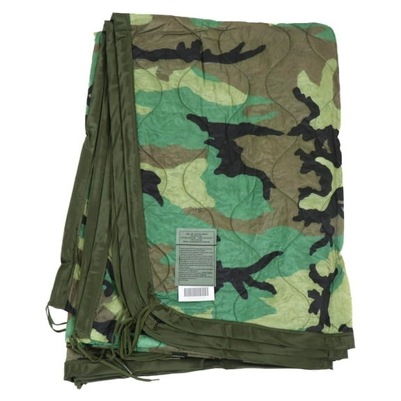 Authentic US Military Poncho Liner Blanket Woobie Woodland M81 Camouflage Military Issue USGI