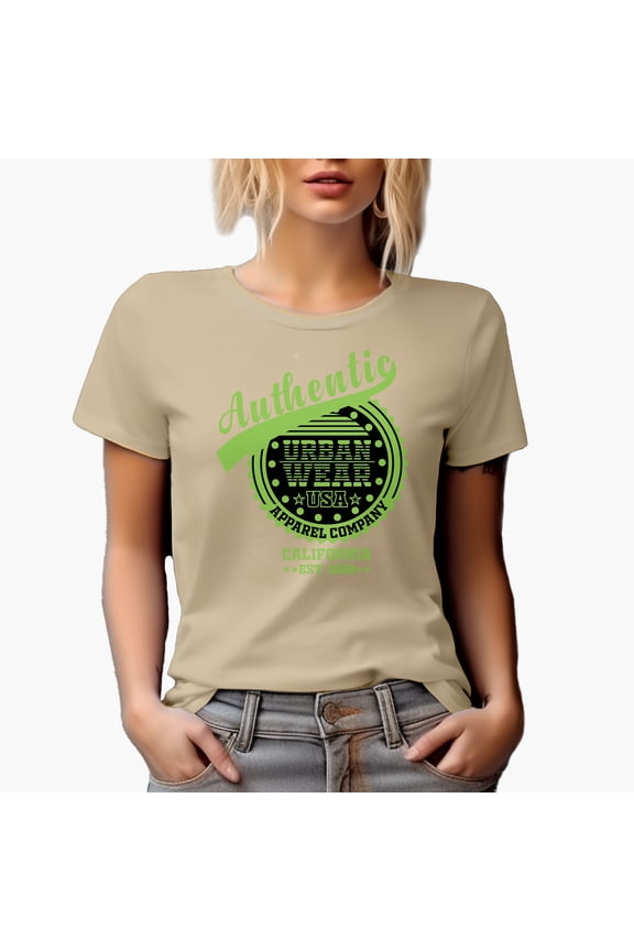 Authentic Urban Wear USA Apparel Company California Est 1998, Tan T-Shirt, XL