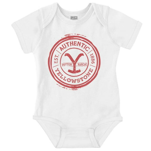 Authentic Yellowstone Ranch Stamp Romper Boys or Girls Infant Baby Brisco Brands NB