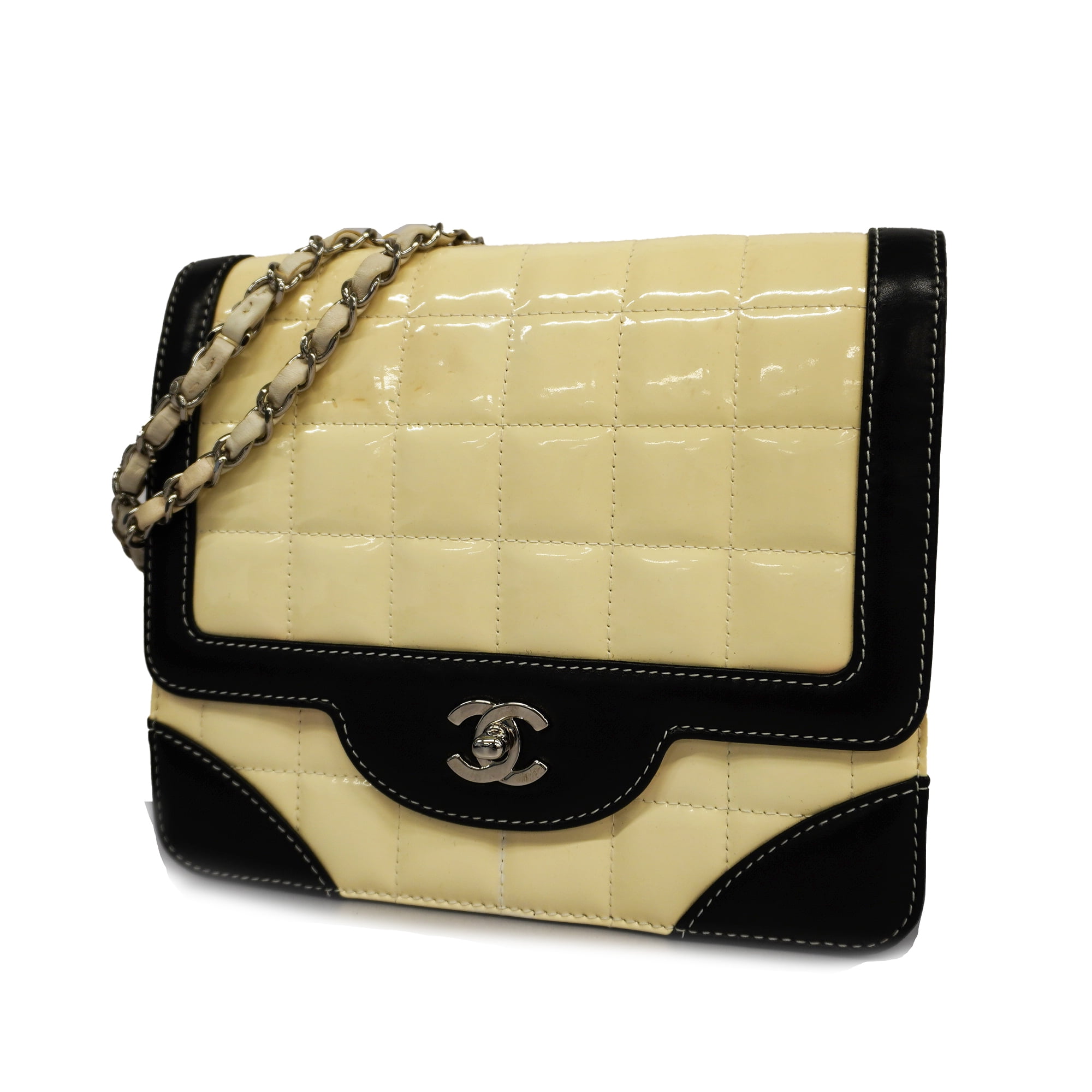Authenticated Used Auth Chanel Chocolate Bar W Chain Patent Leather