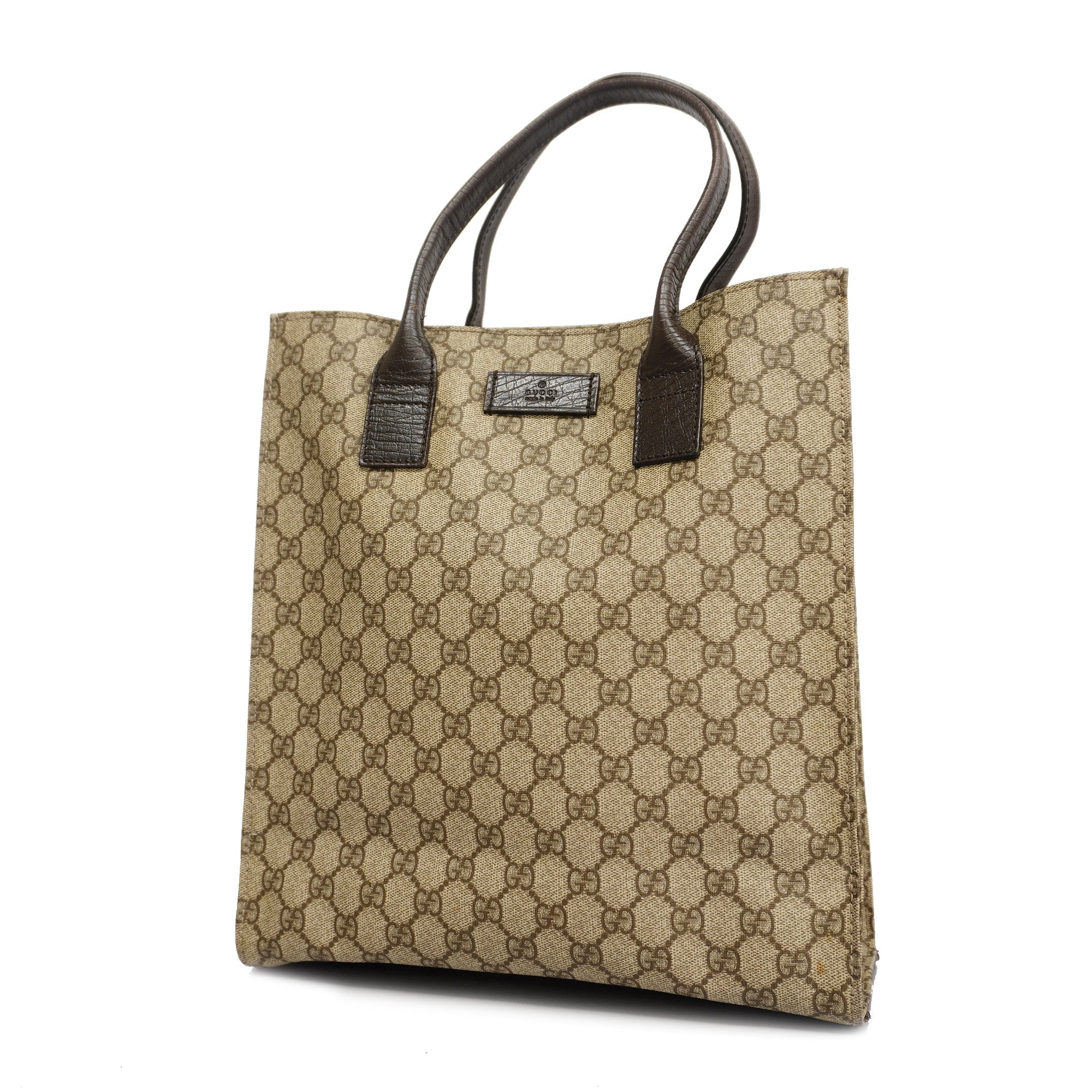 GUCCI-GG-Supreme-Leather-Tote-Bag-Beige-Brown-91249 – dct