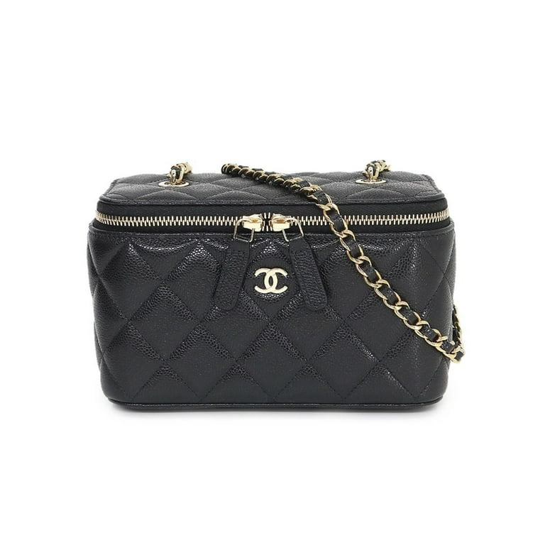 Chanel White Quilted Caviar Small Vanity Case - Chanel Canada