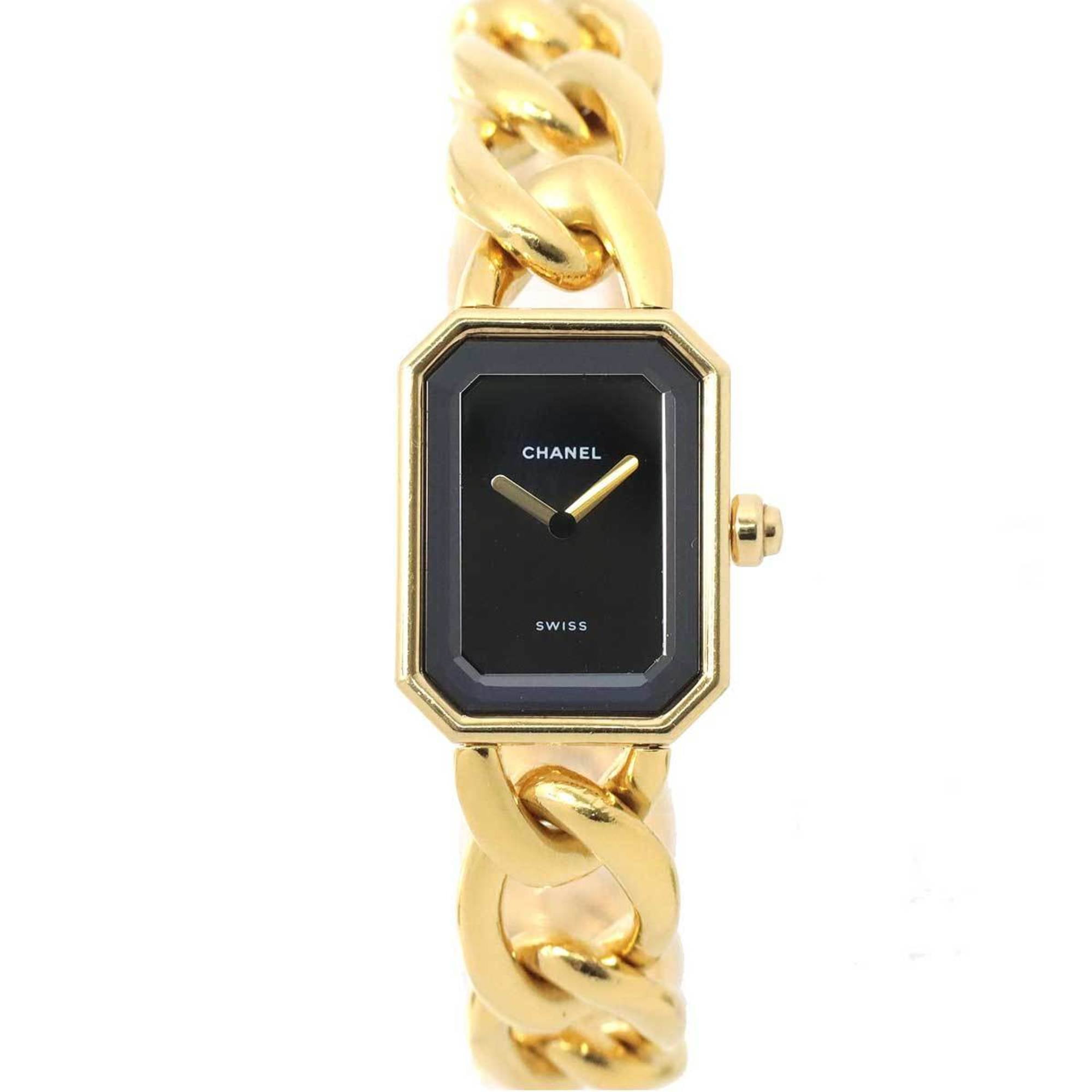 used Pre-owned Chanel Chanel Premier L Size H0003 Vintage Ladies Watch K18yg Yellow Gold Black Dial Quartz Premiere (Good), Adult Unisex, Size: Case