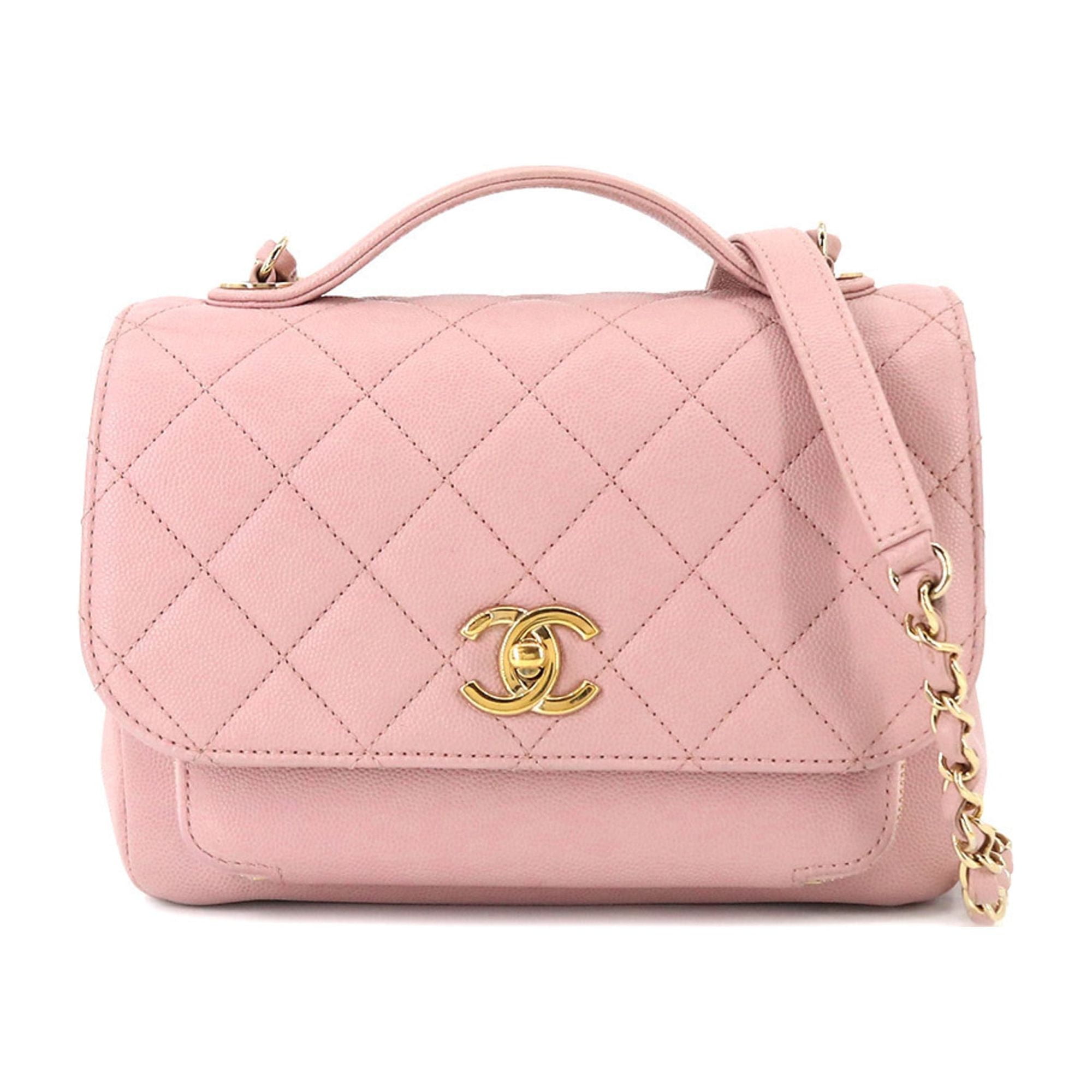 Authenticated Used Chanel CHANEL matelasse business affinity 2way hand shoulder  bag caviar skin pink A93607 Matelasse Business Affinity Bag 