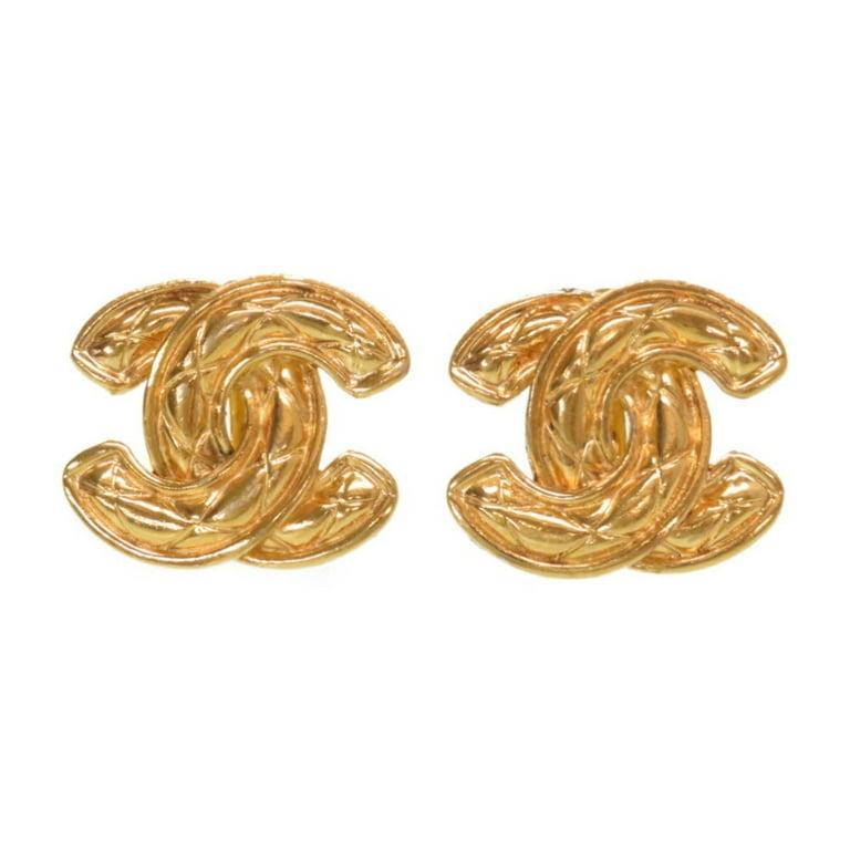 used Pre-owned Chanel Coco Mark Matrasse Gold Earrings Accessories 0100chanel Ladies (Fair), Adult Unisex, Size: One Size