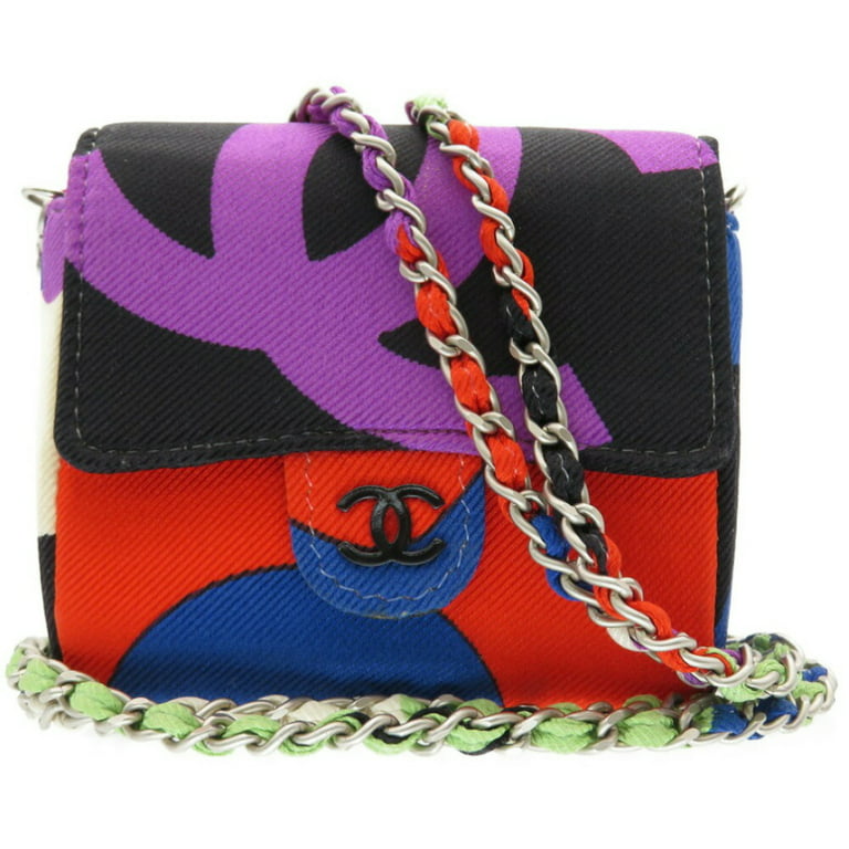 Authenticated Used Chanel Mini Matrasse Coco Mark Satin Shoulder Bag  Multicolor 0312CHANEL 