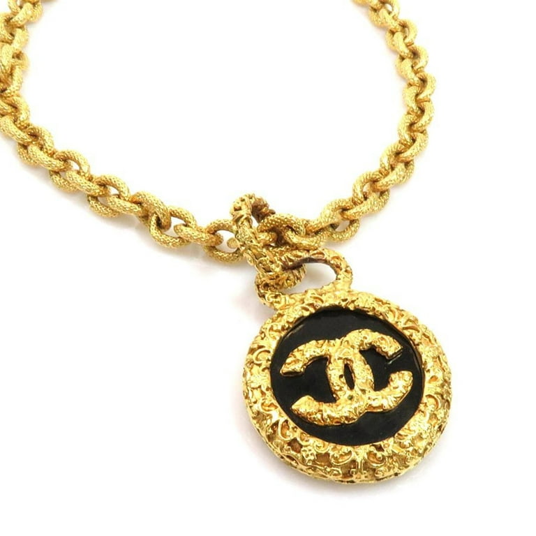 Chanel Gold Metal and Crystal CC Pendant Long Necklace - Yoogi's Closet