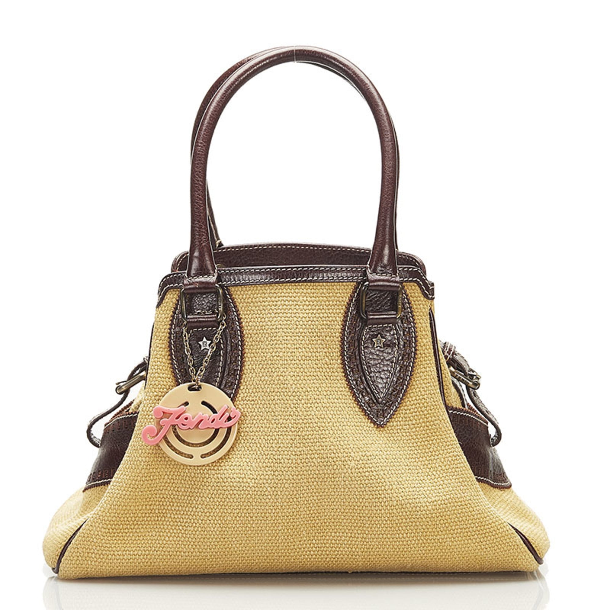 Auth Fendi Zucca Monogram Brown Canvas Classic Fashion Ladies Women's Tote  Bag