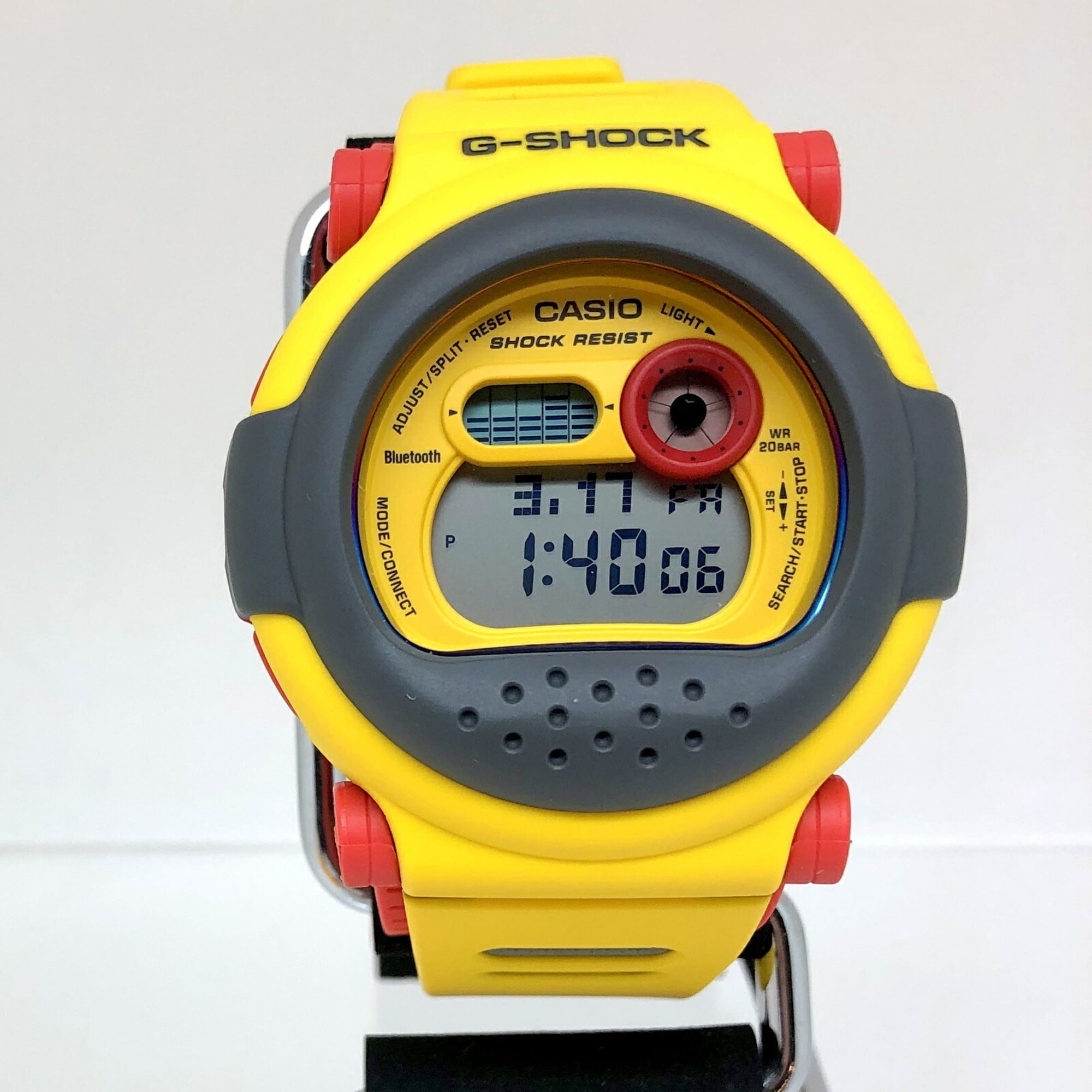 Authenticated Used G-SHOCK G-Shock CASIO Casio watch G-B001MVE-9JR digital  quartz DW-001 series yellow gray round face