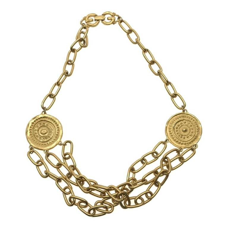 Authenticated Used GIVENCHY Givenchy choker accessories gold chain - Walmart.com