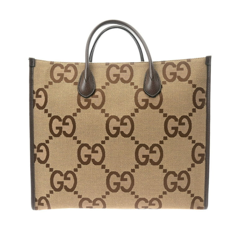 Authenticated Used GUCCI Gucci Jumbo GG Beige 678839 Unisex Canvas Tote Bag