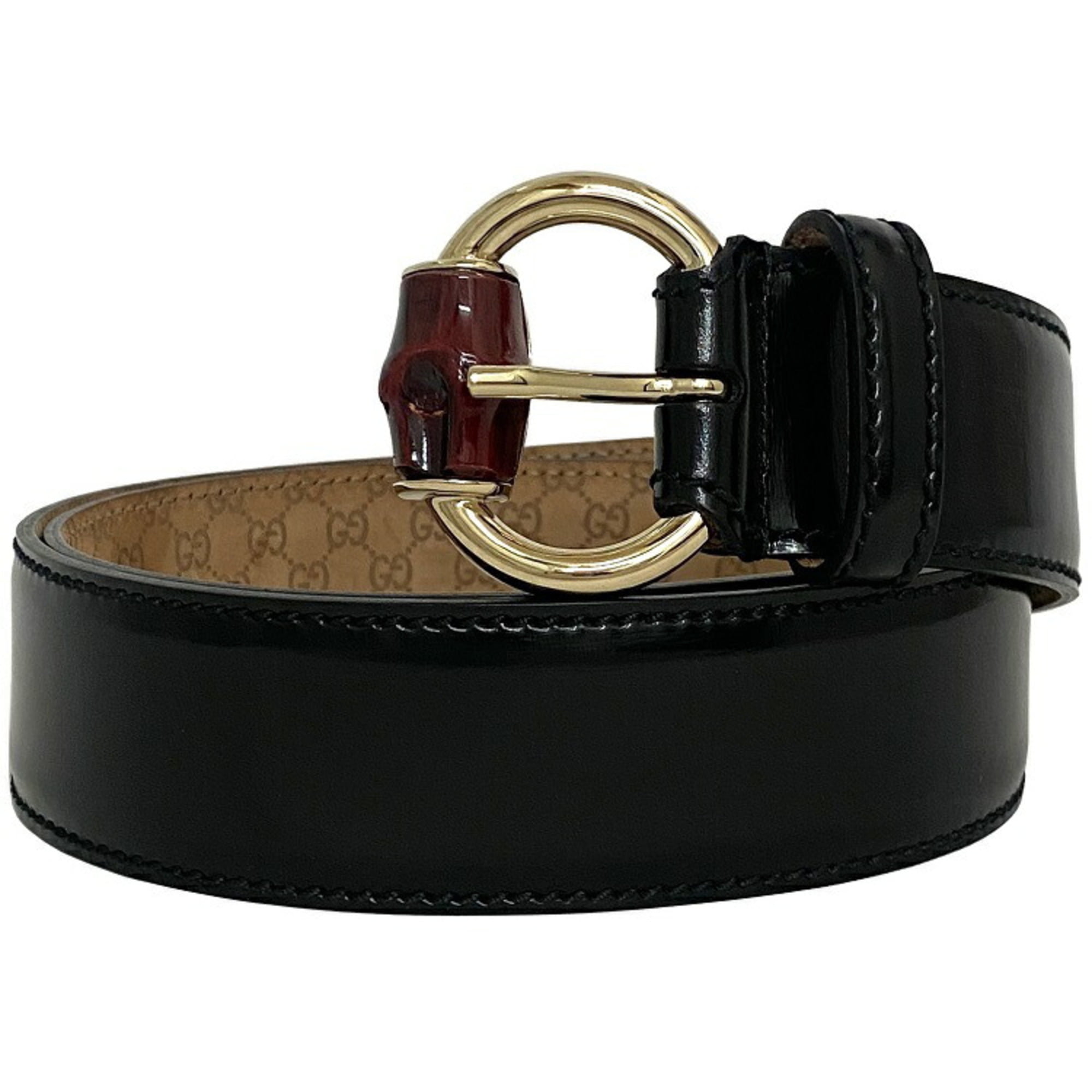 Louis Vuitton - Authenticated Belt - Patent Leather Black For Woman, Good condition