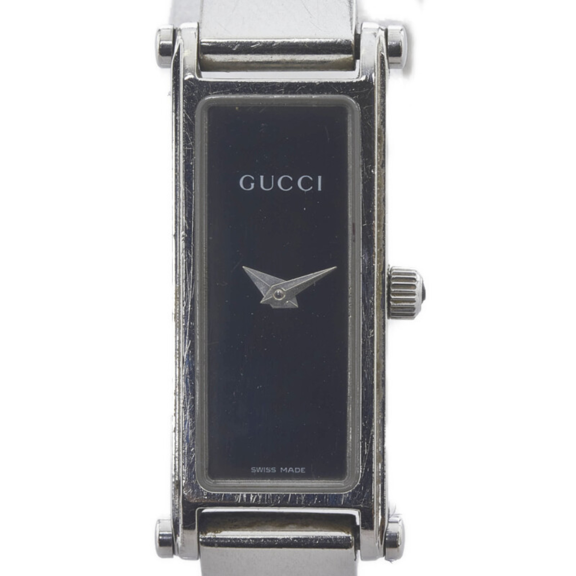 Authenticated Used Gucci watch 1500L quartz black dial stainless steel