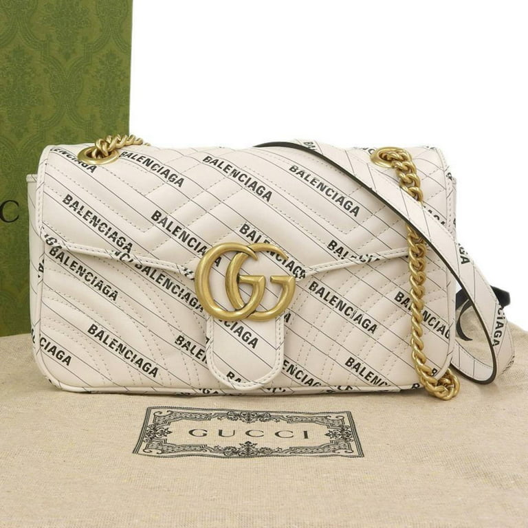 Authenticated used Gucci x Balenciaga GG Marmont The Hacker Project Small Bag Shoulder 443497 520981, Adult Unisex, Size: (HxWxD): 16cm x 25.5cm x 7cm