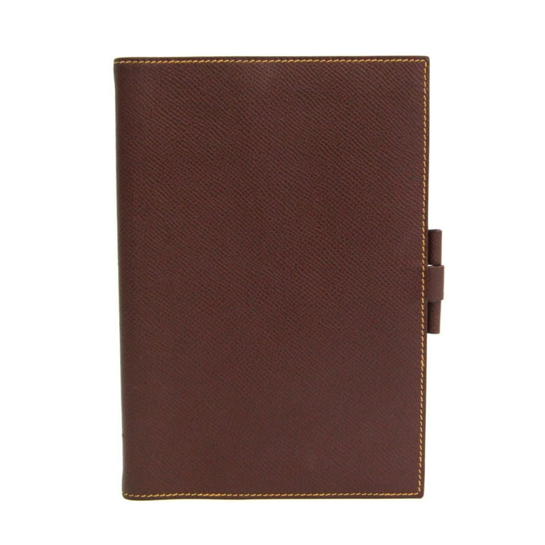 Authenticated used Hermes Agenda Pocket Size Planner Cover Brown,Yellow Agenda GM