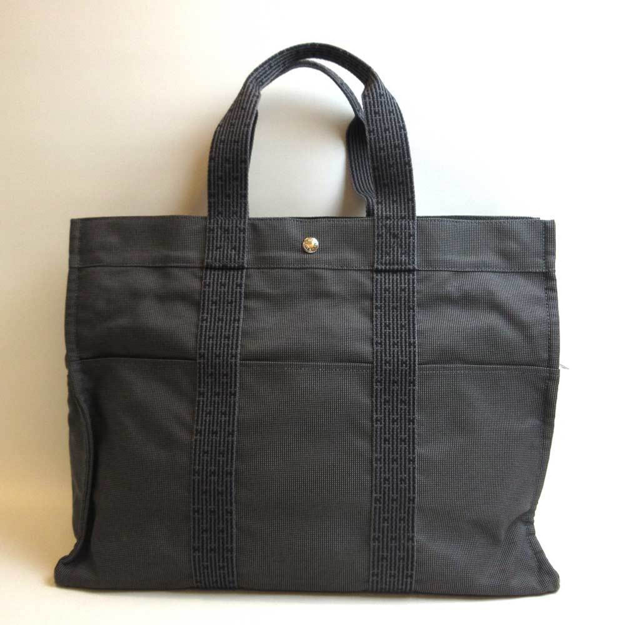 Authenticated Used Hermes Bag Yale Line Tote GM Gray Handbag
