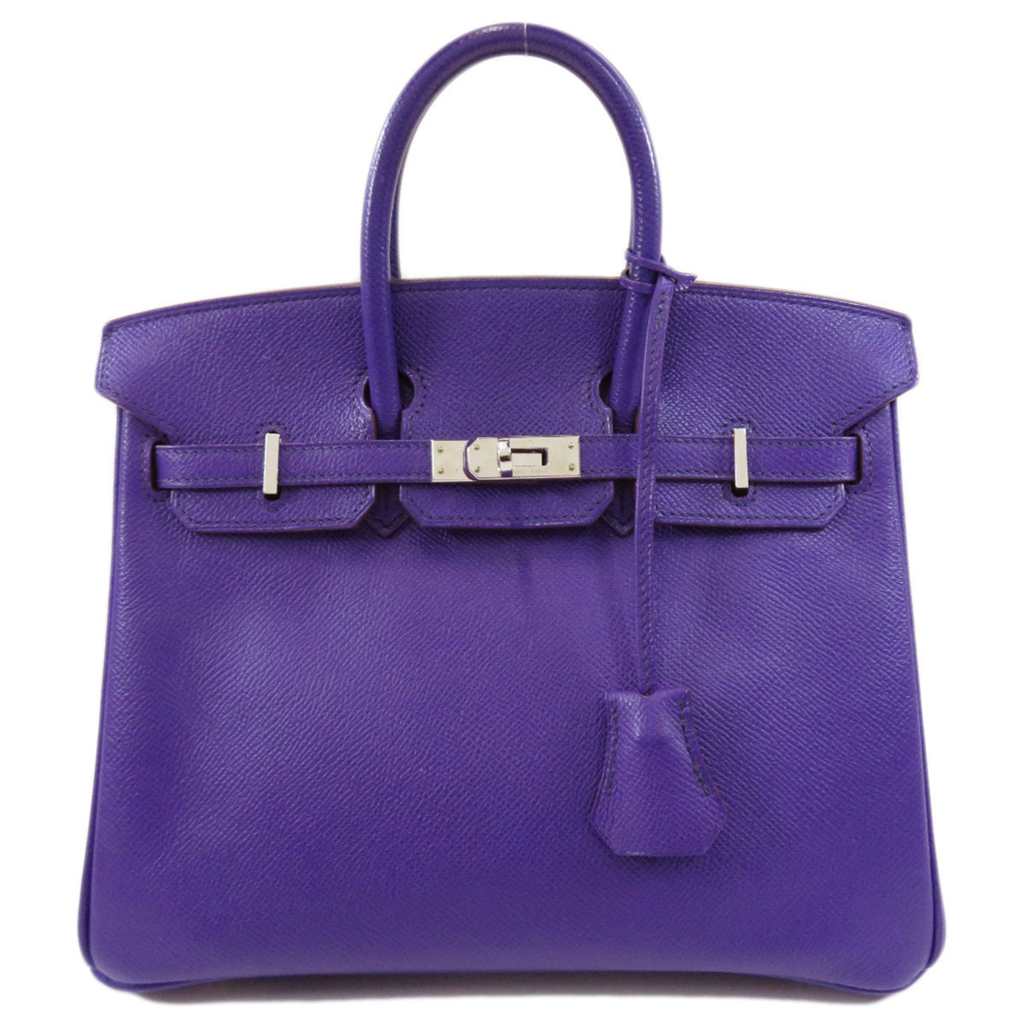 Authenticated Used Hermes Birkin 25 Purple Handbag Epson Ladies HERMES