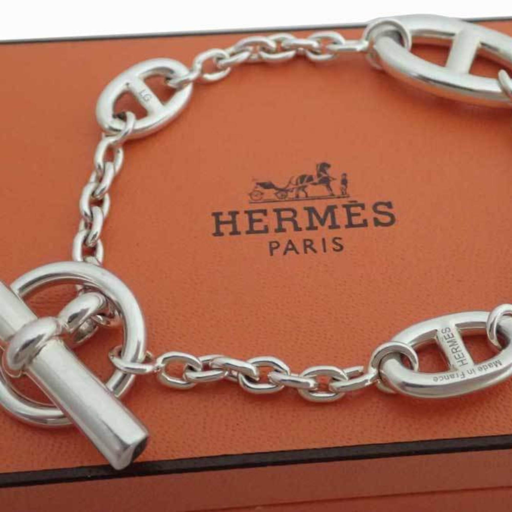 Hermes horsebit bracelet AG925 leather color Silver Brown hardware
