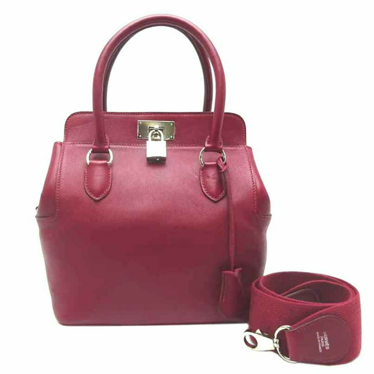 Authenticated Used Hermes Tool Box 20 Ladies Handbag Swift Ruby (Red) 
