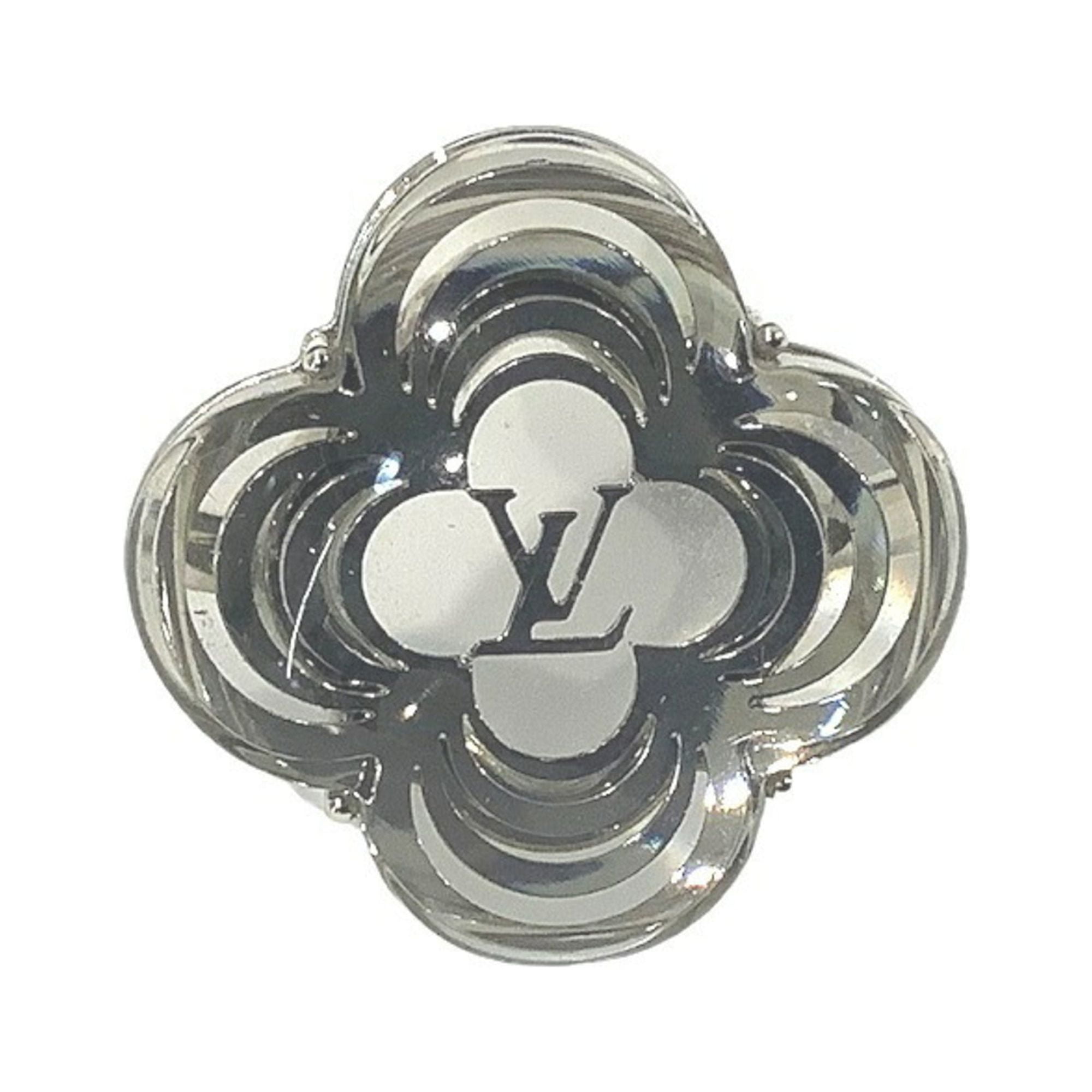 Louis Vuitton Metal Monogram Flower Berg Arafori Ring Silver