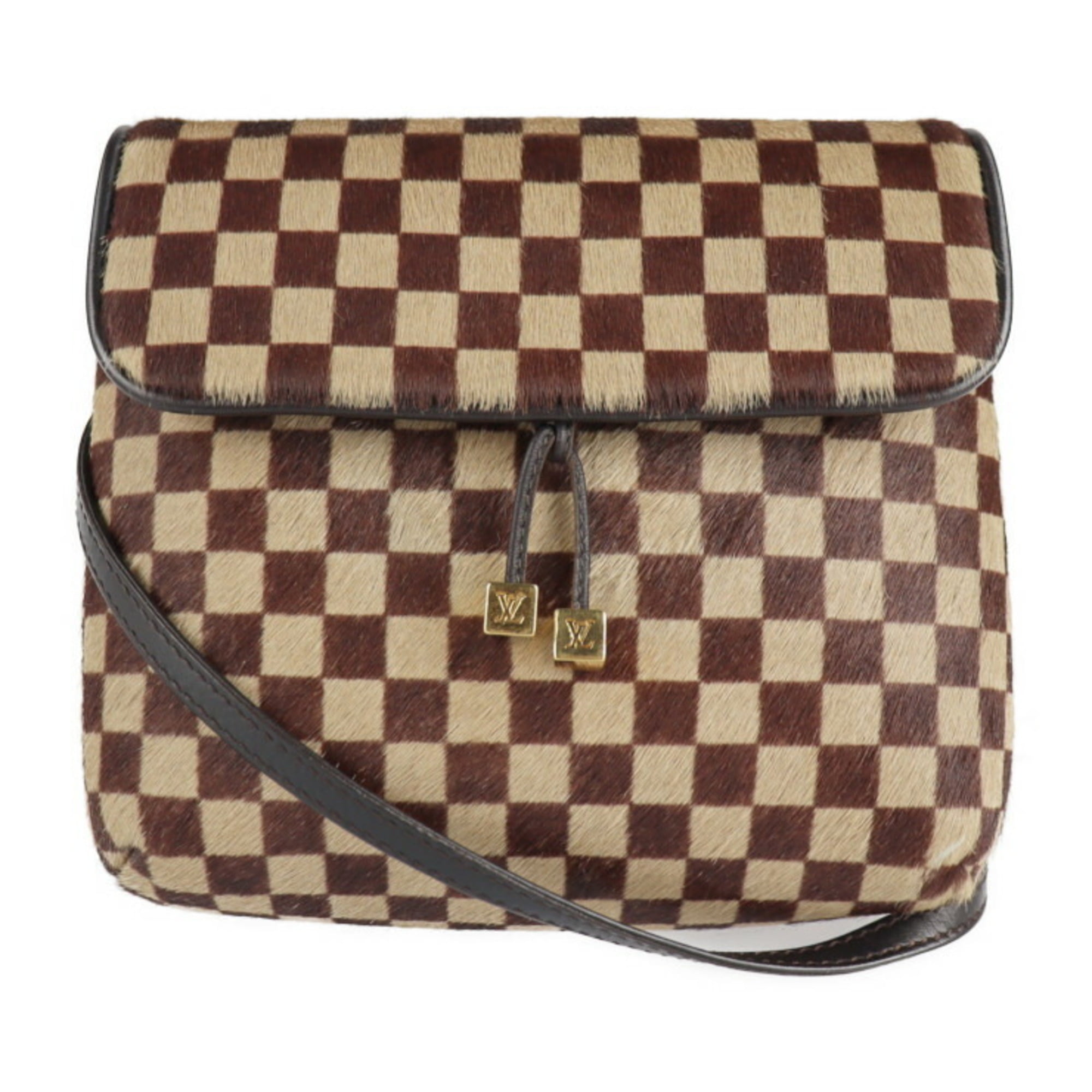 Authenticated Used LOUIS VUITTON Louis Vuitton Gazelle Damier Sauvage Shoulder  Bag M92130 Harako Leather Brown Beige Pochette Mini 