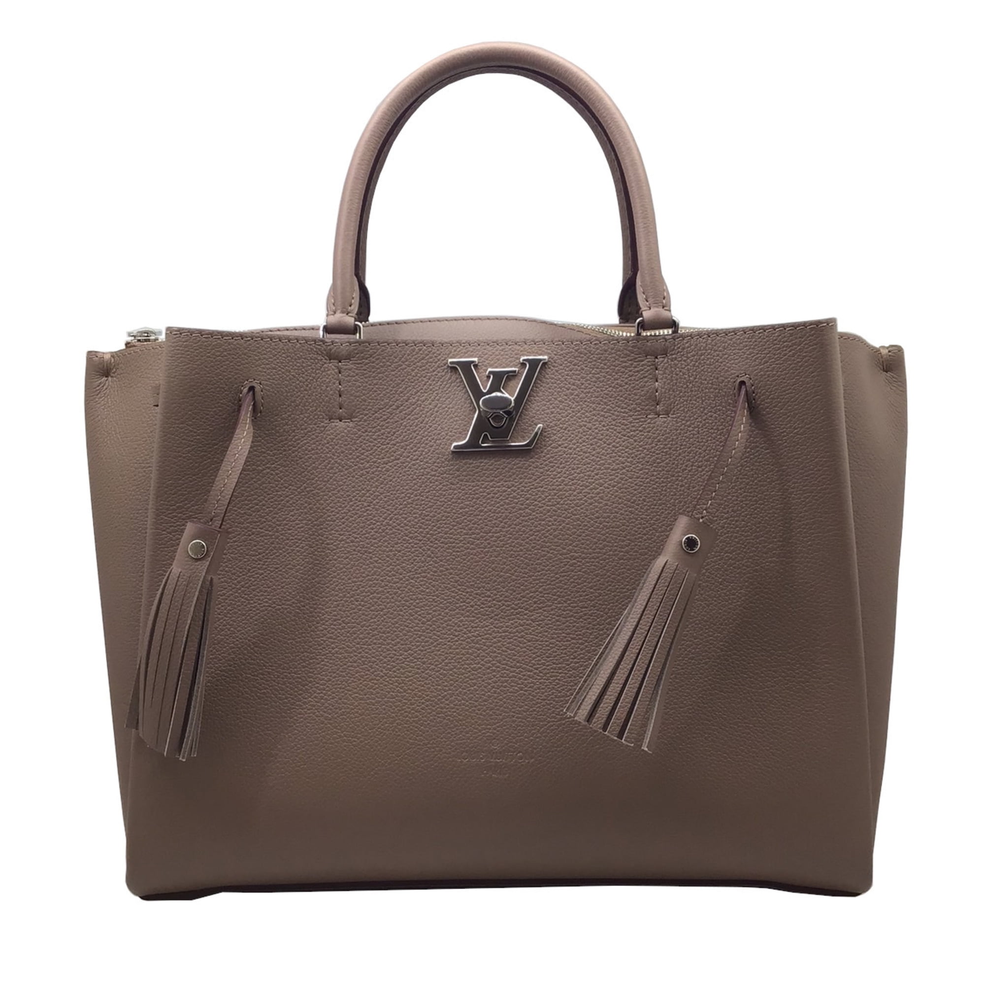 Authenticated Used LOUIS VUITTON Louis Vuitton Lock Me Tote Taupe Glace  2WAY Shoulder Bag Handbag Ladies Gift M54791 AR4147 