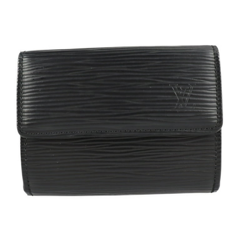 Authenticated Used LOUIS VUITTON Louis Vuitton Ludlow Coin Case M63302 Epi  Leather Noir Black 2 Fold W Hook Purse Card 